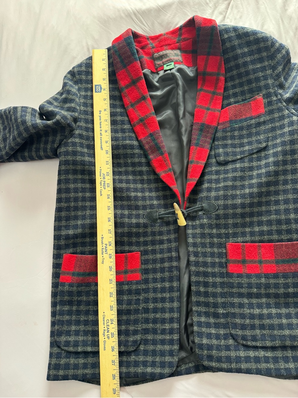Lauren Ralph Lauren Authentic Dry Goods Vintage Wool Plaid Blazer large 1990s - Picture 6 of 15